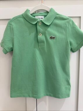 Lacoste Kids Peppermint Green Short Sleeve Polo 4T RUNS SMALL